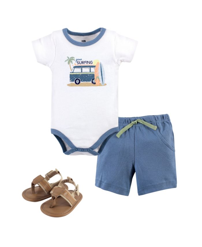 Hudson Baby Baby Cotton Bodysuit, Shorts and Shoe Set & Reviews - Sets & Outfits - Kids - Macy's