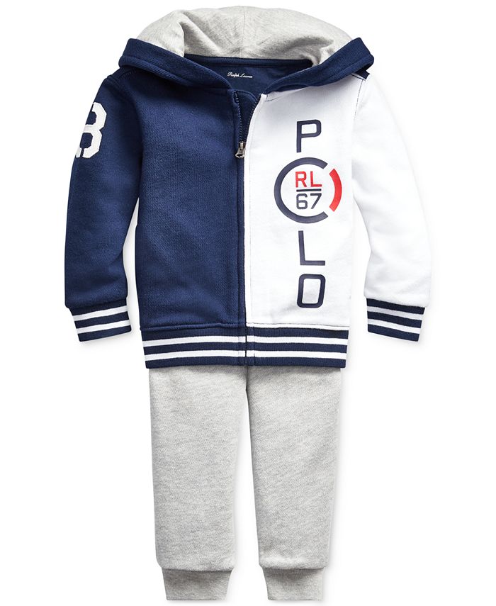 Polo Ralph Lauren Baby Boys Cotton French Terry Hoodie & Pants Set - Macy's