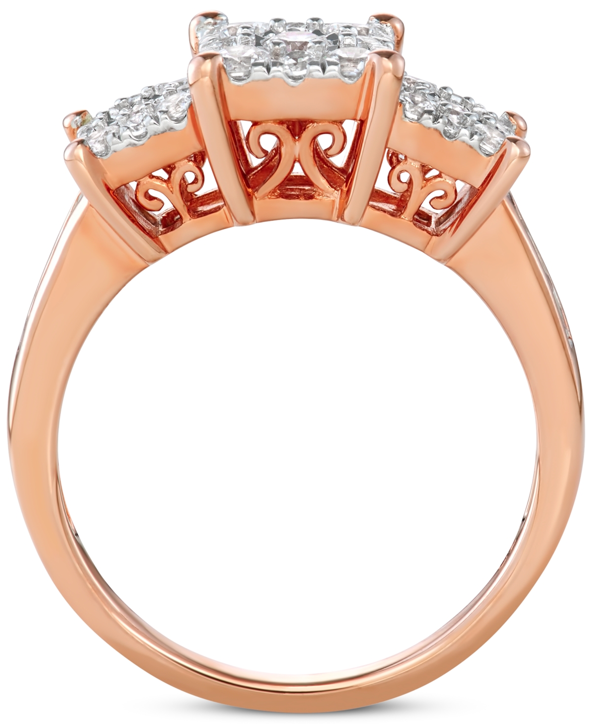 Diamond Princess Triple Halo Engagement Ring (3/4 ct. t.w.) in 14k White, Yellow or- Rose Gold