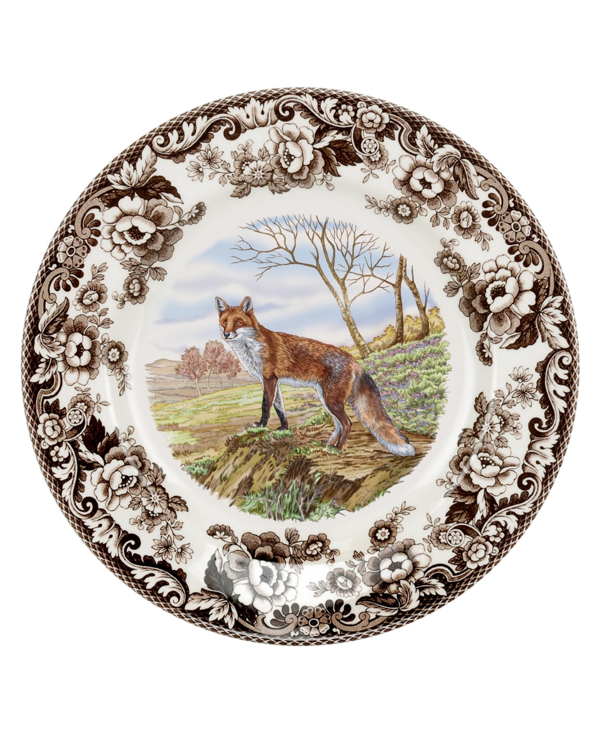 Woodland Red Fox Dinner Plate - Brown