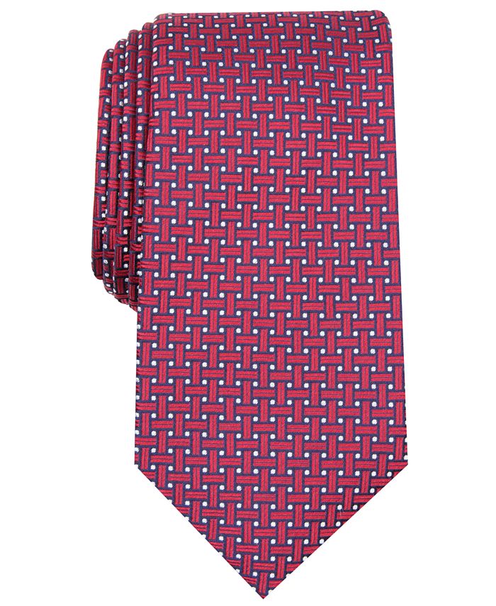 Tasso Elba Men's Grid Silk Tie, Created for Macy's - Macy's
