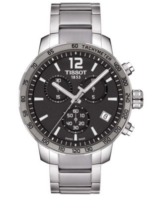 Tissot - Men's Swiss Chronograph Quickster Stainless Steel Bracelet Watch 42mm T0954171106700
