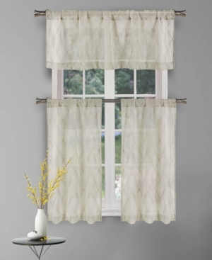 Duck River Textile Adley 3 Piece Kitchen Curtain Set 58" X 15" In Taupe