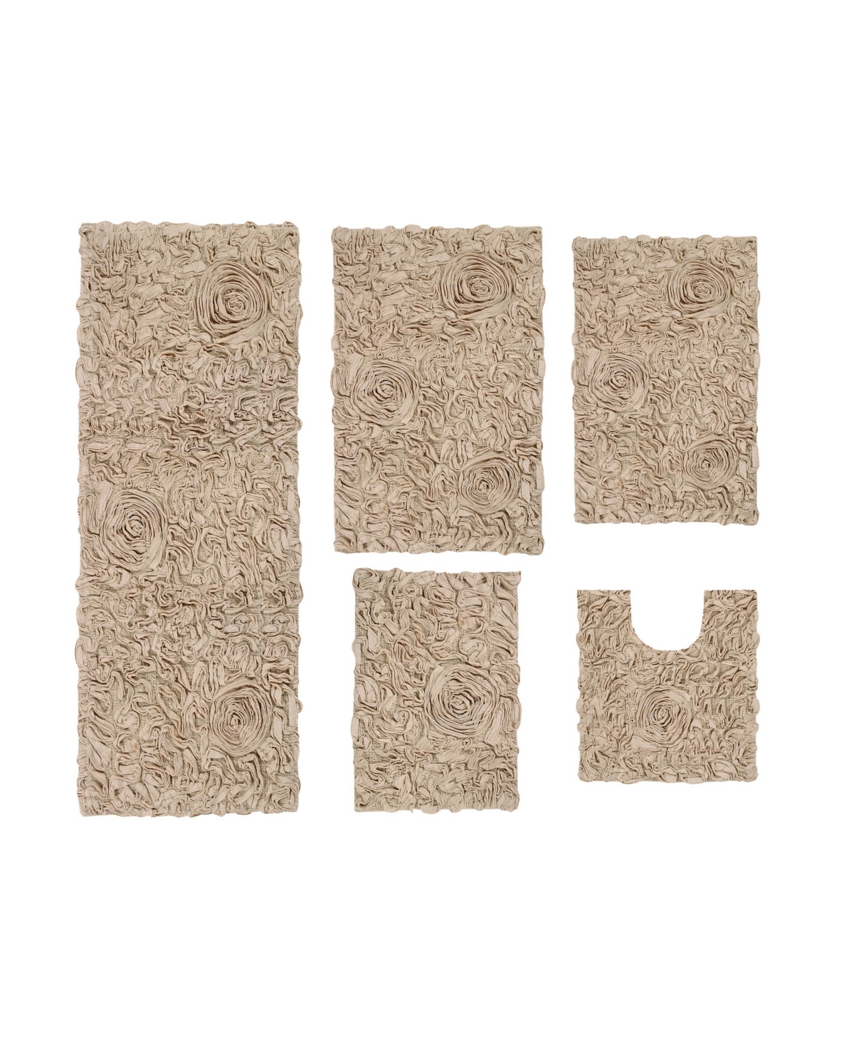 Home Weavers Bell Flower 5-pc. Bath Rug Set In Linen