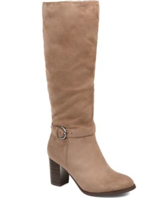 pop womens foster riding boots stacked heel buckle