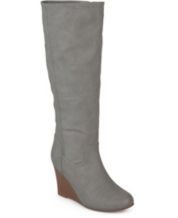 Gray wedge boots shop