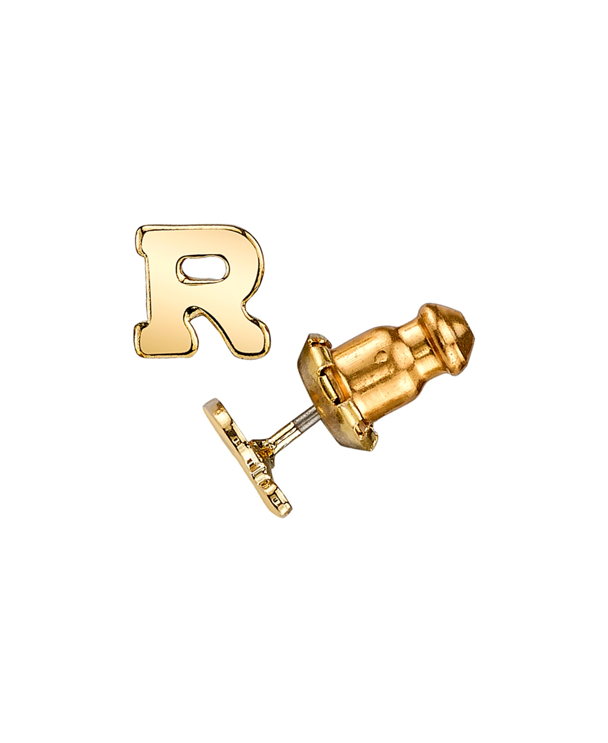 2028 14k Gold-dipped Initial Button Earrings In Yellow K