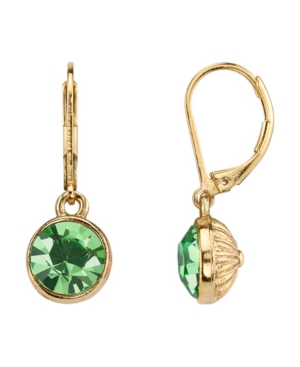 image of 2028 14K Gold-Dipped Period Green Faceted Drop Earrings