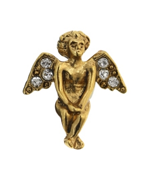 image of Symbols Of Faith 14K Gold-Dipped Crystal Guardian Angel Lapel Pin