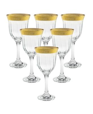 Red Wine Set of 6 Melania Collection Gold