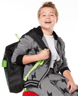 Epic Threads - Big Boys Lightning Bolt-Print Full-Zip Fleece Hoodie