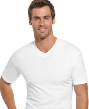 Alfani Men's Underwear Tagless Cotton Spandex 2 Pack V Neck Undershirts