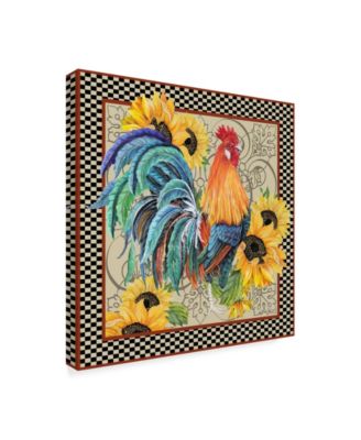 Jean Plout 'Country Time Rooster' Canvas Art - 18" x 18"