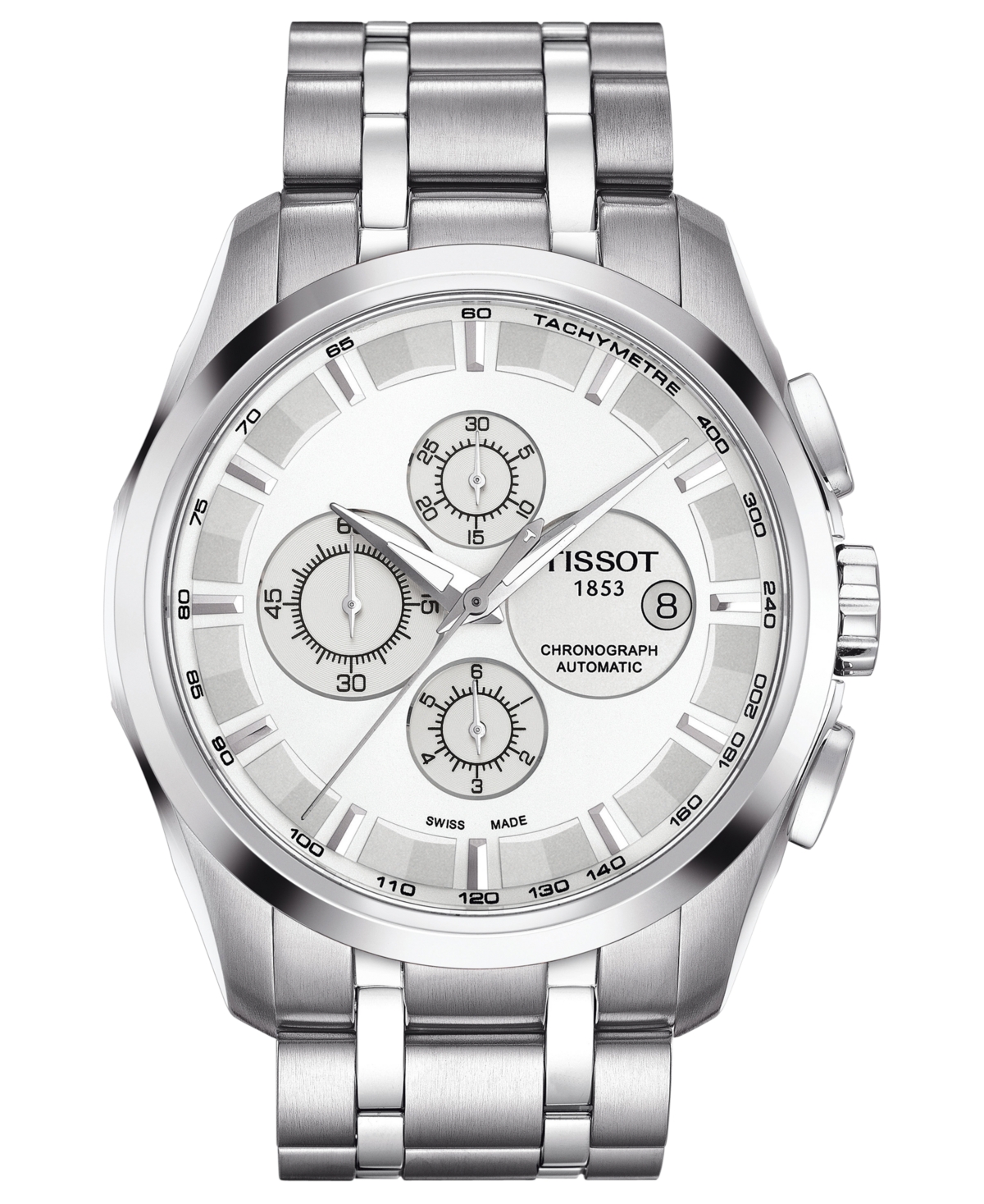 Tissot Watch, Men's Swiss Automatic Chronograph Couturier Stainless Steel Bracelet 43mm In No Color