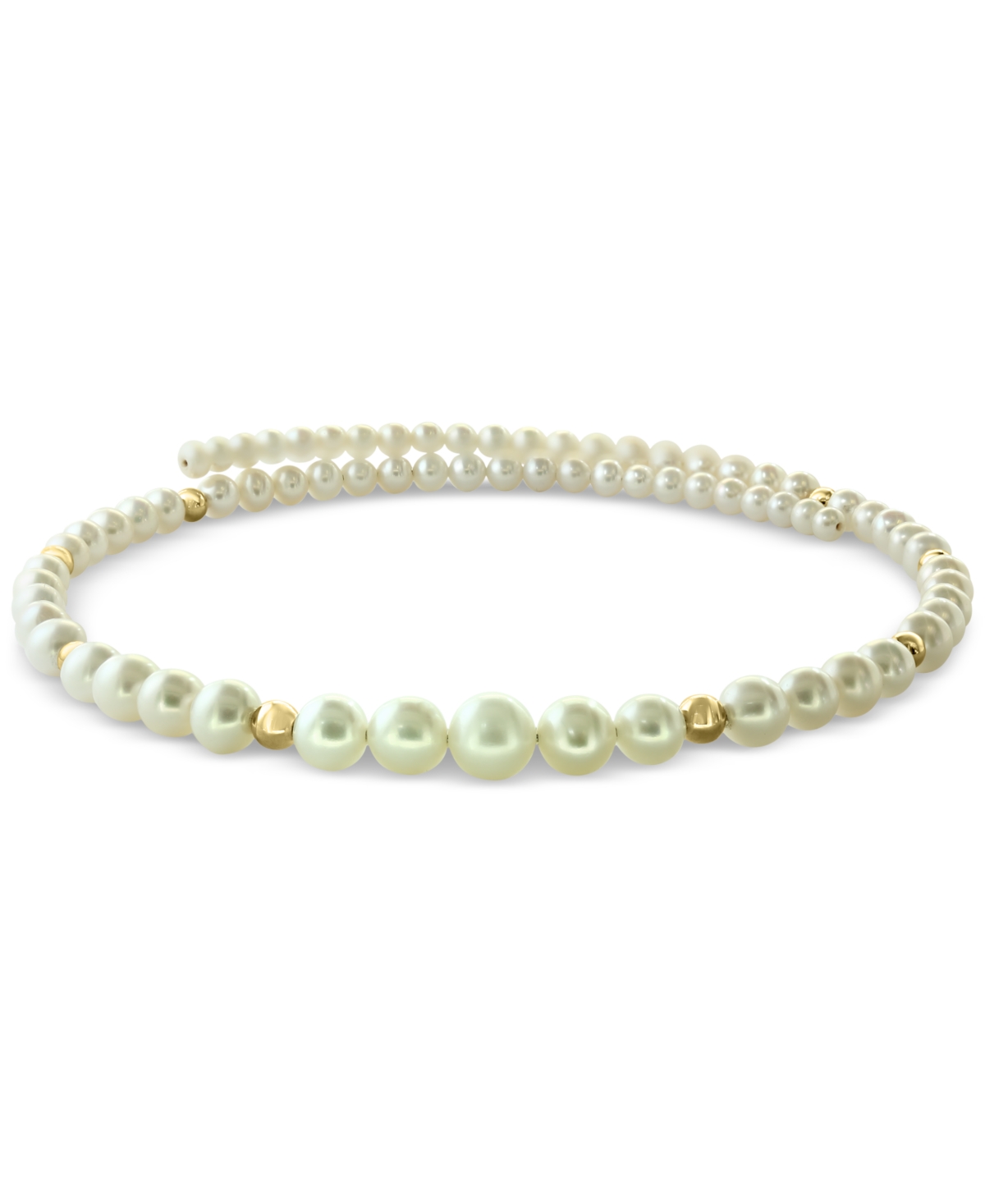 Effy Cultured Freshwater Pearl (4-9mm) & Gold Bead Flexible Choker Necklace in 14k Gold - Yellow Gol