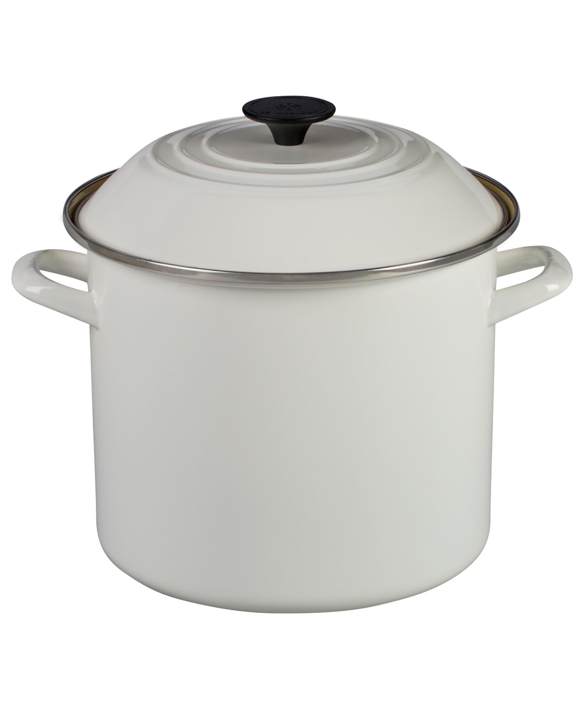 Le Creuset 10 Quart Enamel On Steel Stock Pot With Lid In White
