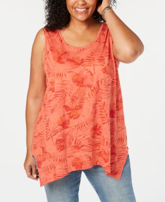 Style & Co - Plus Size Handkerchief-Hem Tank
