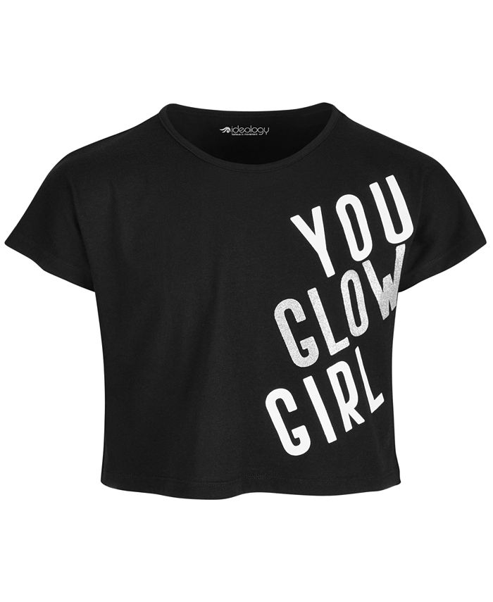 Ideology Big Girls Graphic-Print Cropped T-Shirt, Created for Macy's ...