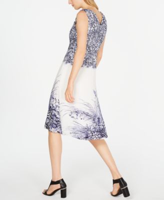 Elie Tahari Floral-Print A-Line Dress - Macy's