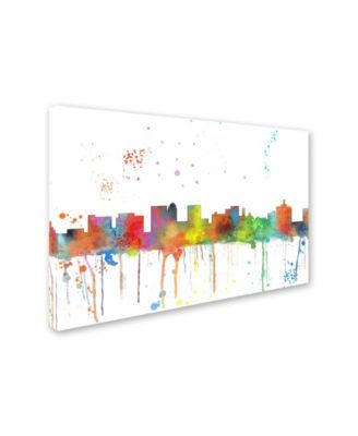 Trademark Global Marlene Watson 'Topeka Kansas Skyline Mclr-1' Canvas Art - 22" x 32"