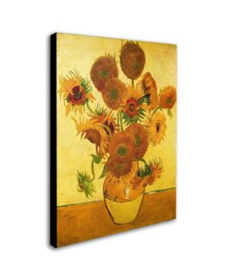Vincent Van Gogh 'Vase with Sunflowers' Canvas Art - 24" x 18"