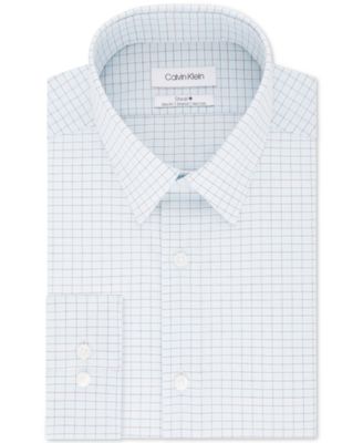 Calvin Klein Men's Steel Slim Fit Stretch Dress Shirt Blue Size 17.5X32X33
