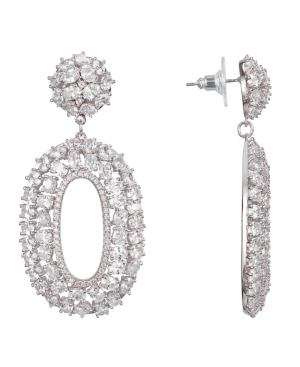 image of Nina Oval Cluster Drop Earrings