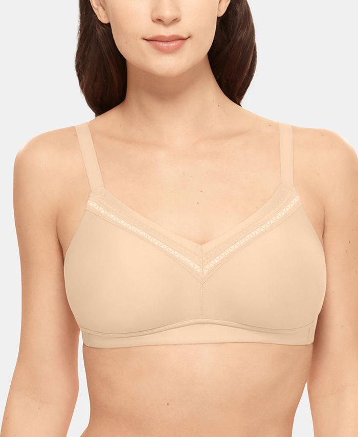$60 34DD Wacoal White Soft Cup Sports Bra No Wire Adjustable Back+