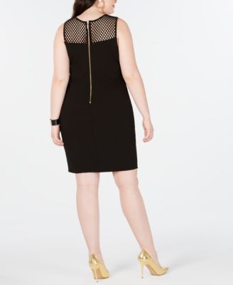 B Darlin Trendy Plus Size Mesh-Trim Sheath Dress, Created For Macy's ...