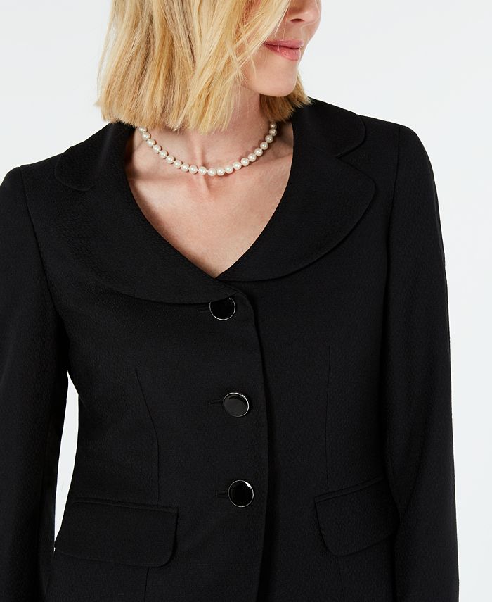Le Suit Three-Button Diamond Jacquard Skirt Suit - Macy's