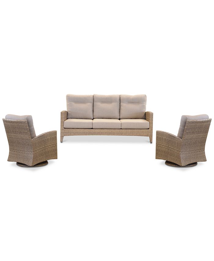 Furniture Grand Stafford Outdoor 3Pc. Seating Set (1 Sofa & 2 Swivel