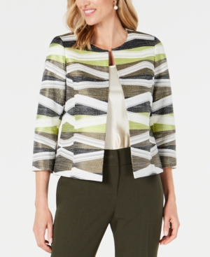 Kasper Open-Front Animal-Print Jacket