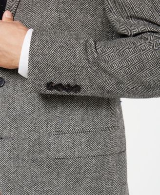 black white herringbone sport coat