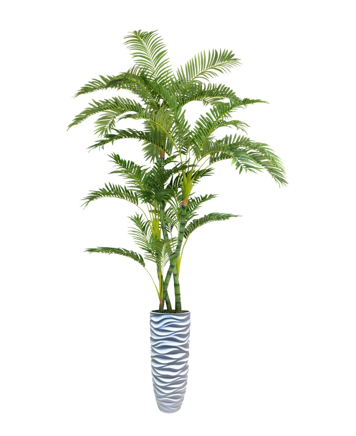 94" Palm Tree Artificial Faux decor in Resin Planter - White