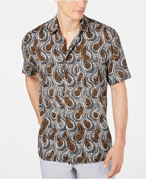 Tasso Elba Men S Ficotta Paisley Silk Shirt Created For Macy S