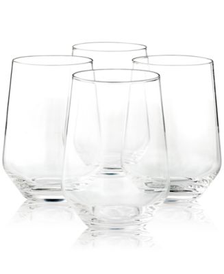Two's Company Set of 4 Lattice Stemless Wine Glass.