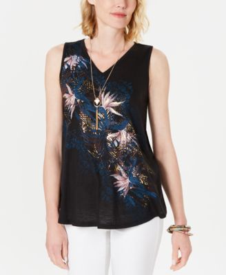 macys sleeveless tops