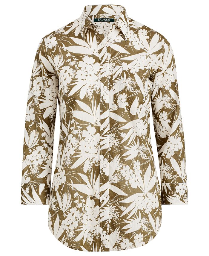 Lauren Ralph Lauren Floral Print Cotton Button-Down Shirt - Macy's