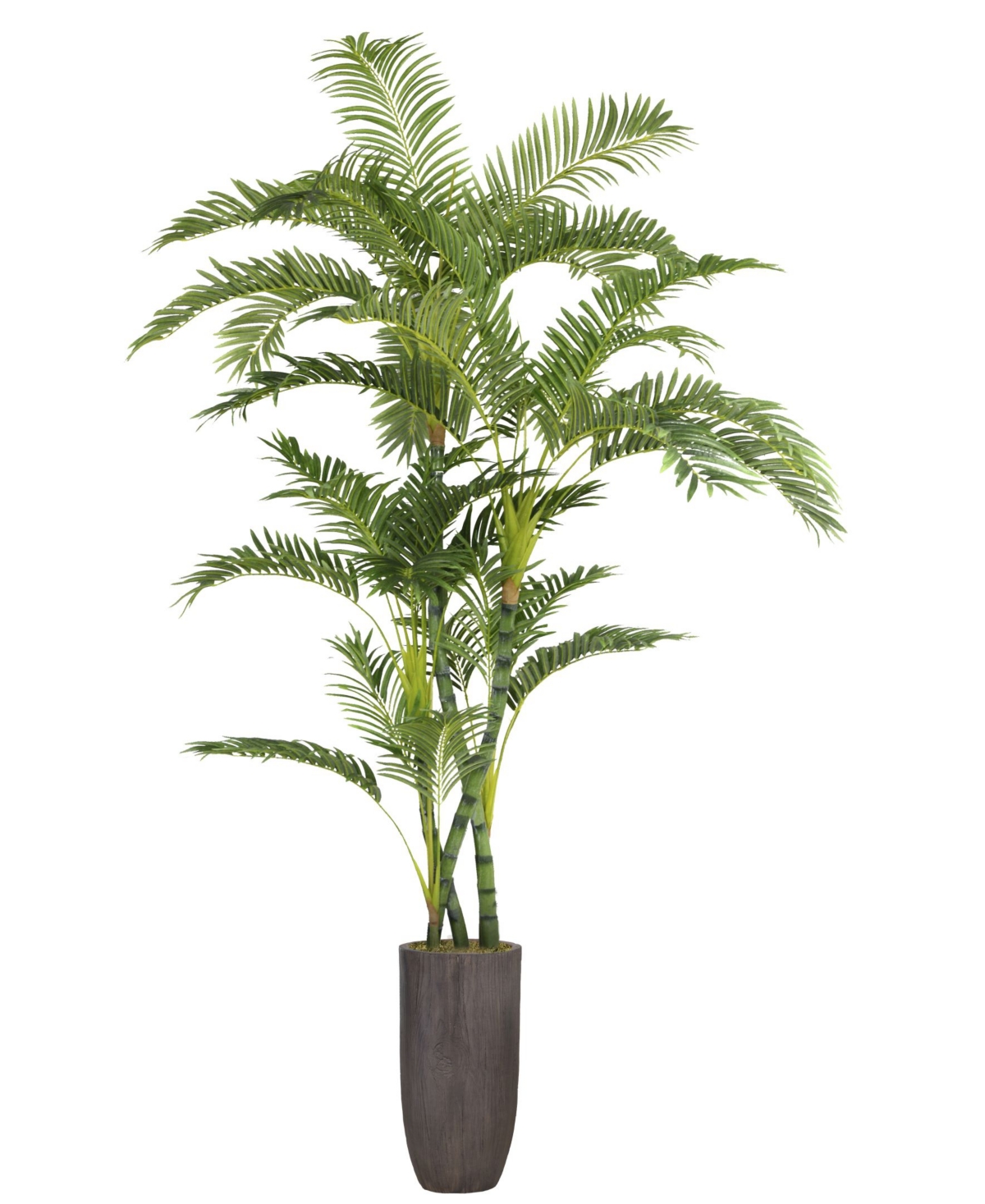 86.25" Tall Bamboo Tree Faux Decorative in Natural Poles with Resin Planter - Brown
