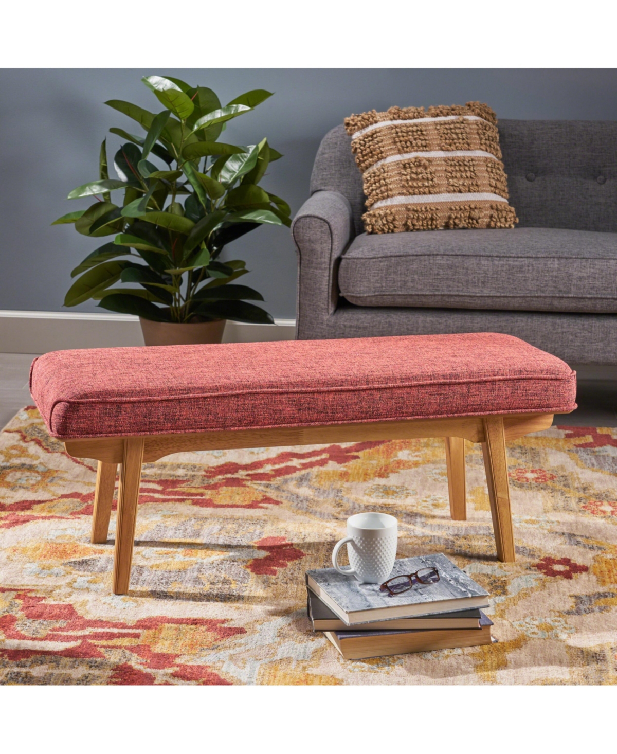 Noble House Reagan Bench In Red