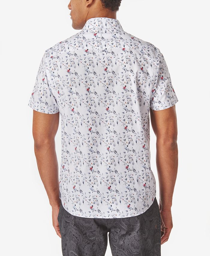 Tallia Men's Rose Micro Print Slim Fit Woven Shirt - Macy's
