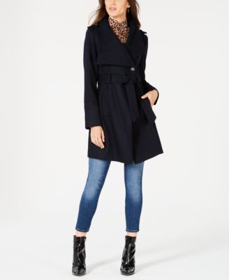 macys michael kors asymmetrical belted coat