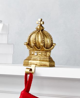 Holiday Lane - Midnight Blue Gold Crown Stocking Holder