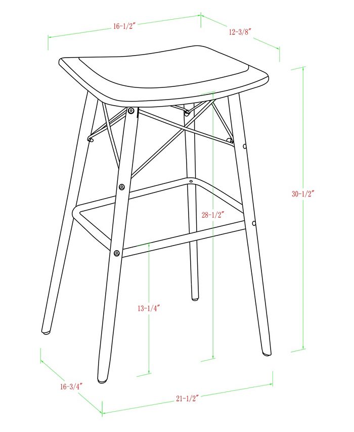 Walker Edison Retro Modern Faux Leather Counter Kitchen Stool Black