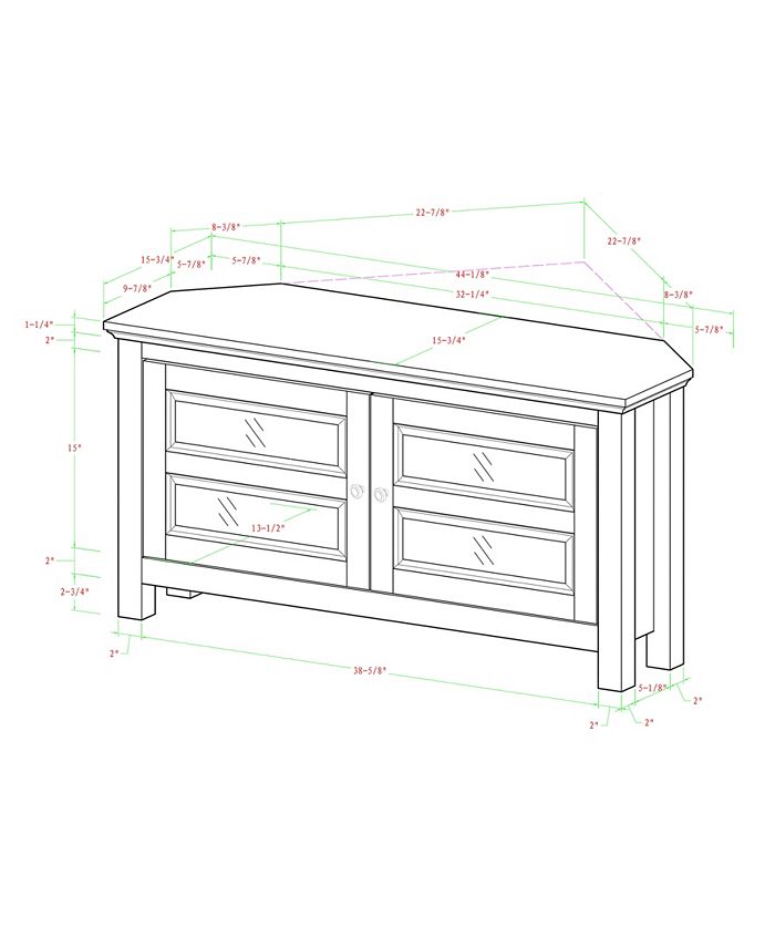 Walker Edison 44" Corner Wood TV Console White Oak Macy's
