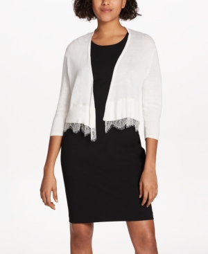 Tommy Hilfiger Lace-Trim Shrug Cardigan
