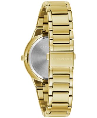  Designed by Bulova Men's Diamond-Accent Gold-Tone Stainless Steel Bracelet Watch 40mm