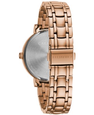 Caravelle Ladies Minimalist Watch By Bulova Rose Gold White Sun-ray Dial 36mm Amazon.com: Caravelle by Bulova min/Max Quartz Ladies Watch  main image 4