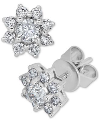 diamond flower stud earrings macys