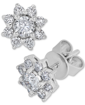 image of Diamond Flower Stud Earrings (3/4 ct. t.w.) in 14k White Gold